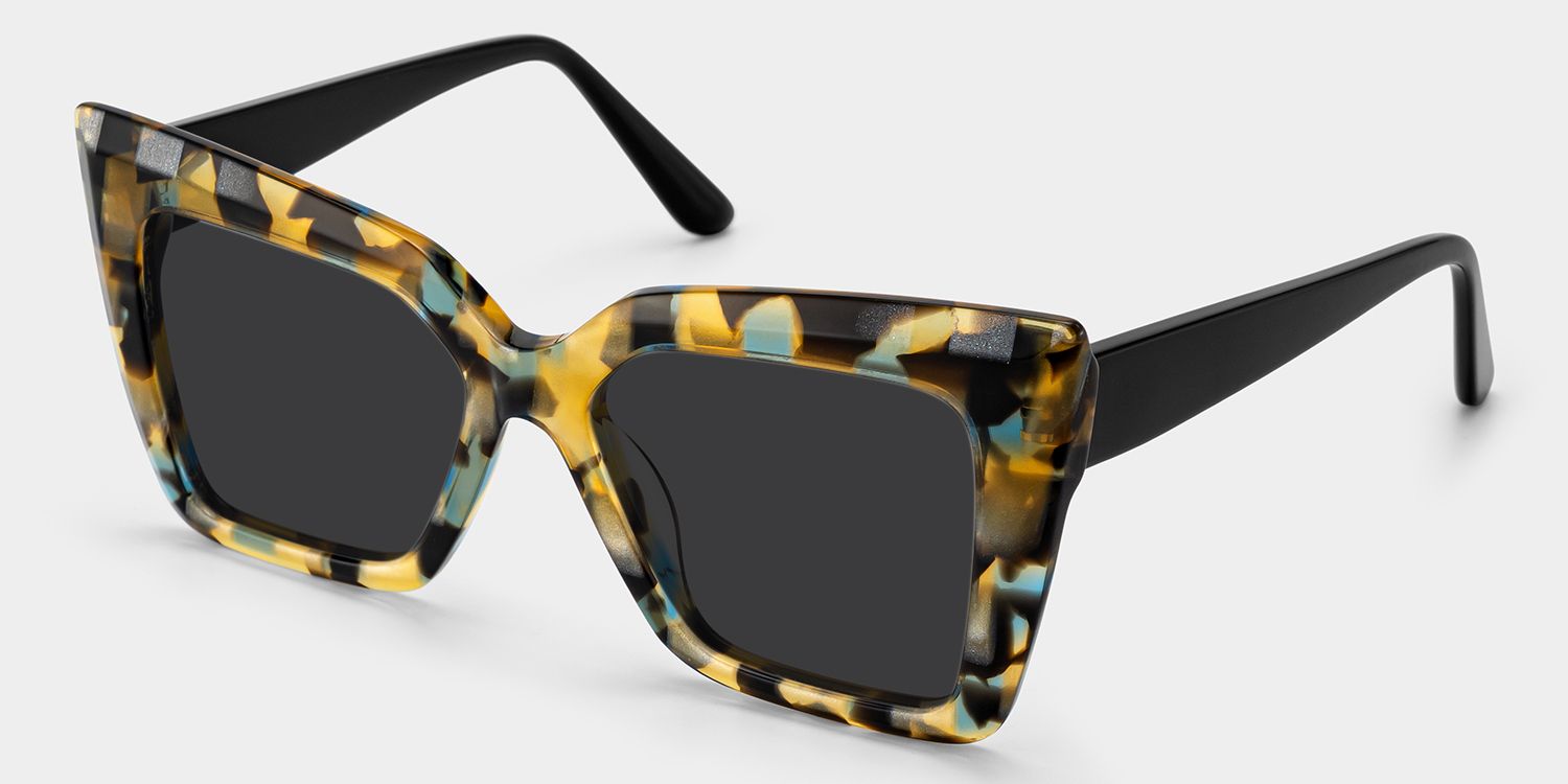 Thiline Acetate Tortoise Square Frame Sunglasses | ZEELOOL2