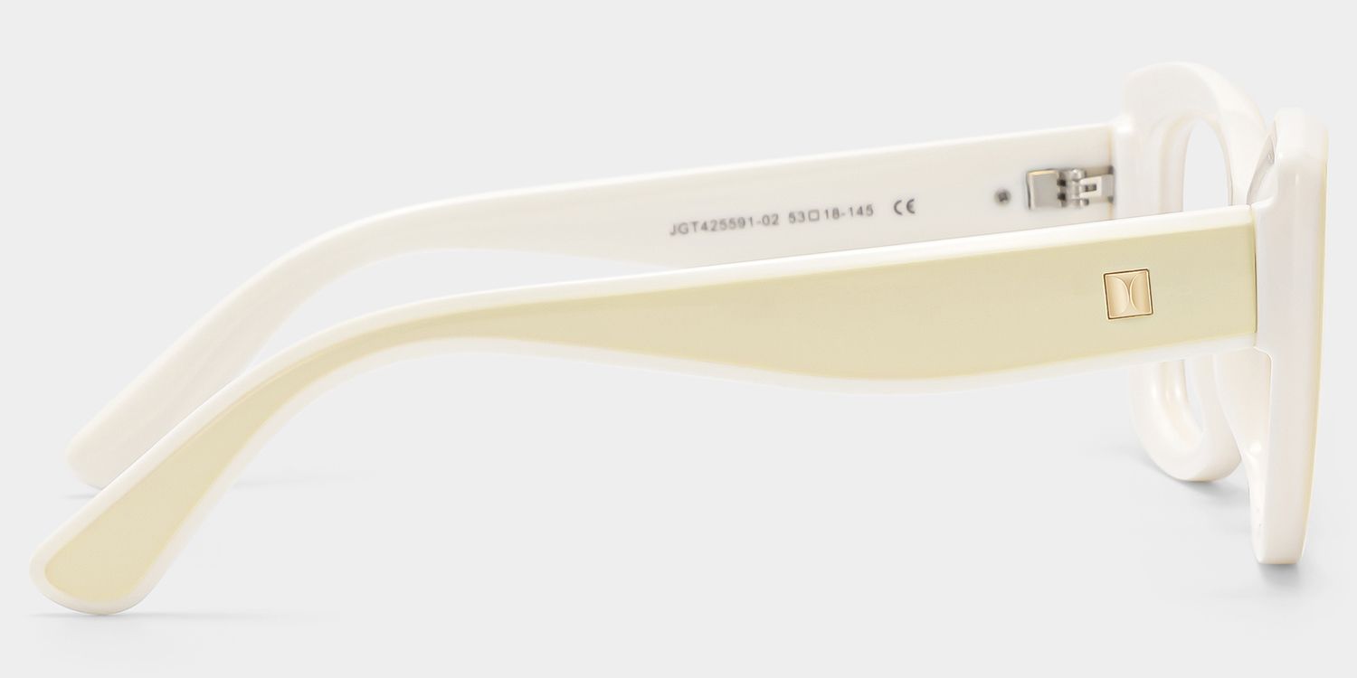 Rosie Cream Thick White Butterfly Frame Glasses | ZEELOOL3