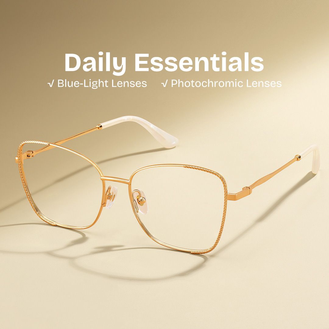 Kai Eyeglasses in Butterfly Gold Frame | Zeelool0