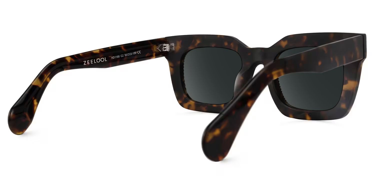 Keisa Tortoise Rectangle Polarized Sunglasses for Driving | ZEELOOL3