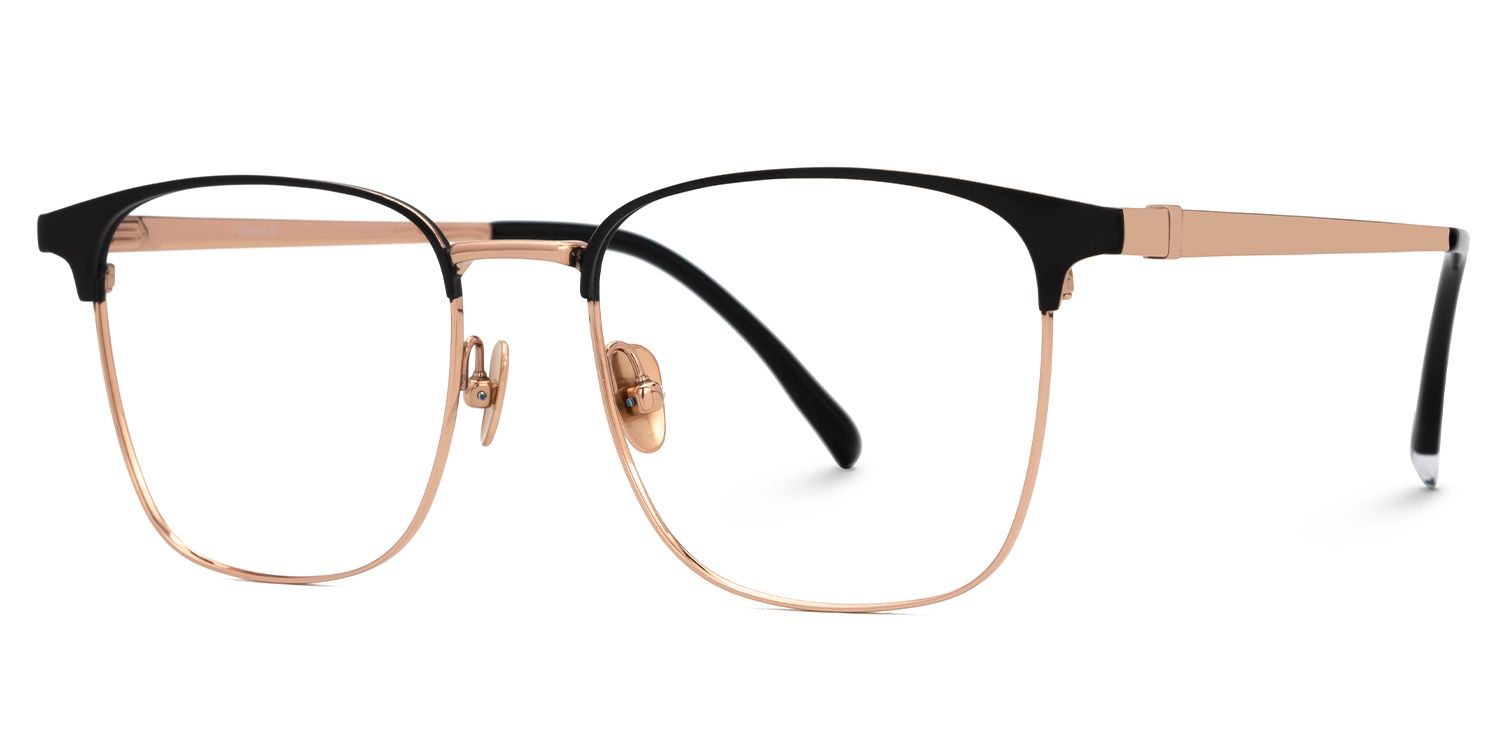 Boykai Titanium Gold Frame Glasses with Browline Shape | Zeelool1