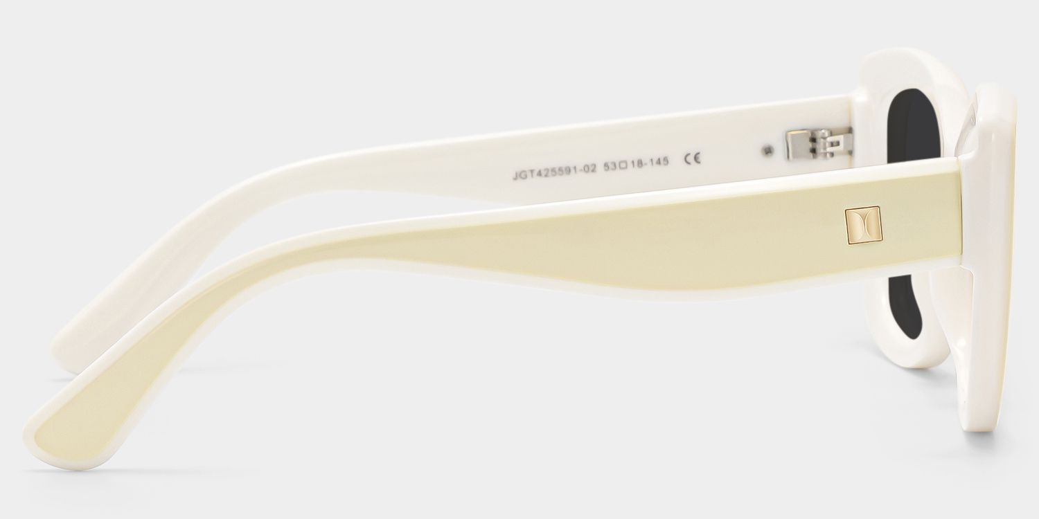 Rosie Cream Thick White Butterfly Frame Sunglasses | ZEELOOL3