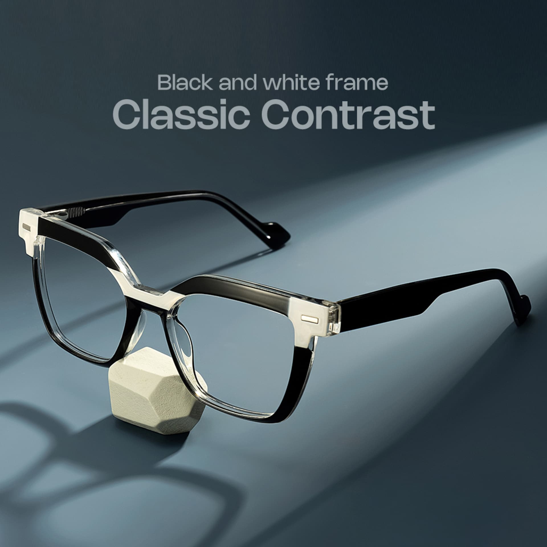 Black White Square Frame Glasses - Pinette on Sale | Zeelool0