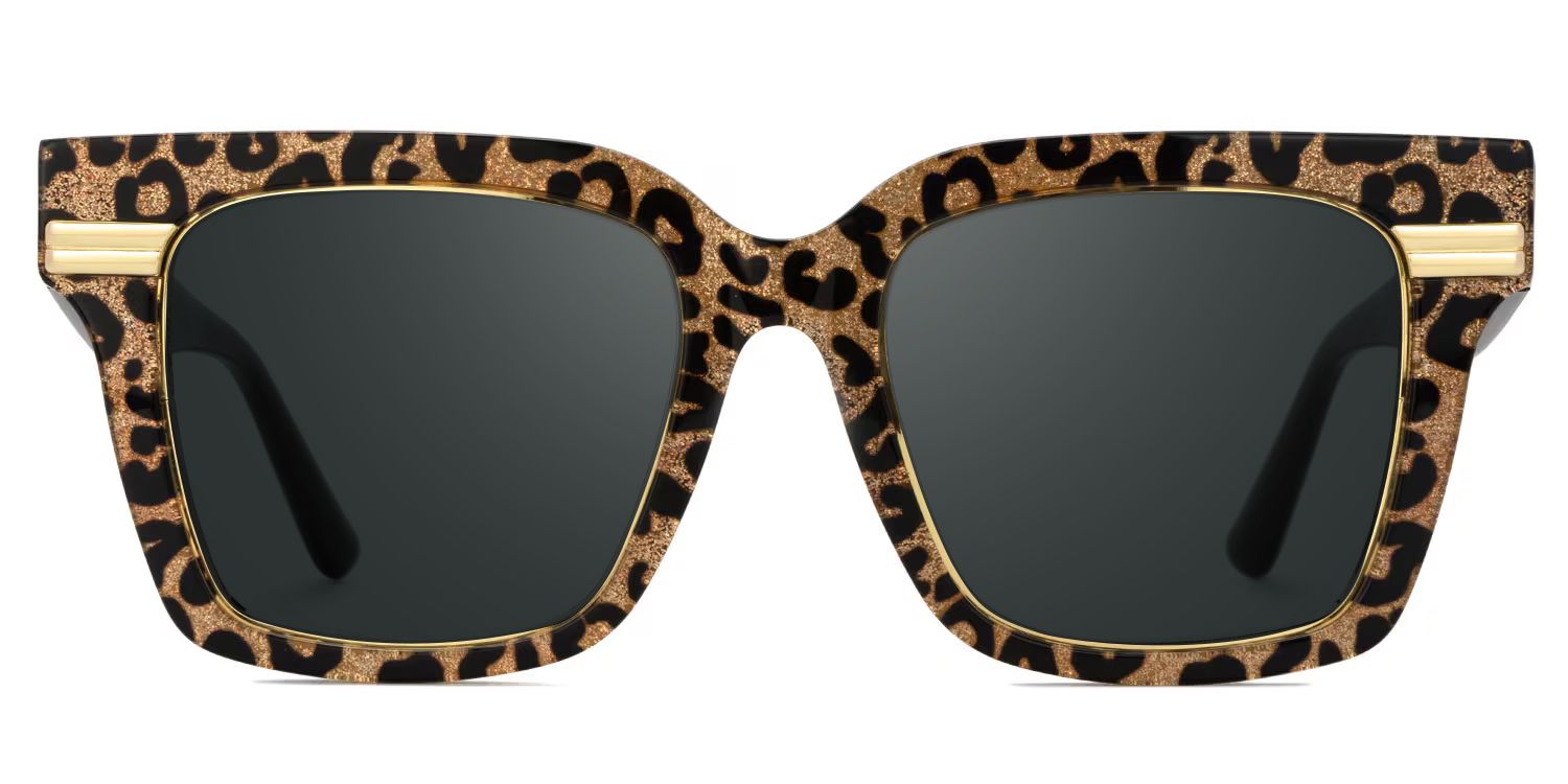 Taylor Square Savage Gold Leopard Pattern Frame Glasses for females0