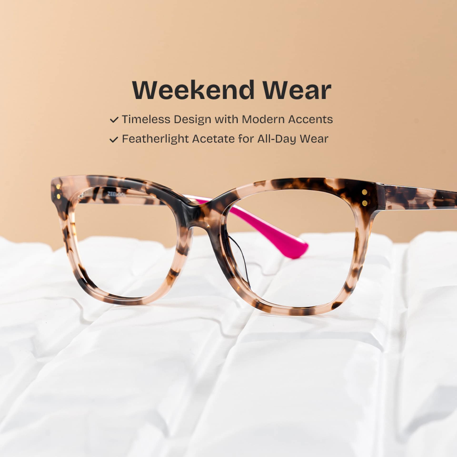 Vivienne Pink Frame Glasses with Rectangle Frame Online | ZEELOOL2