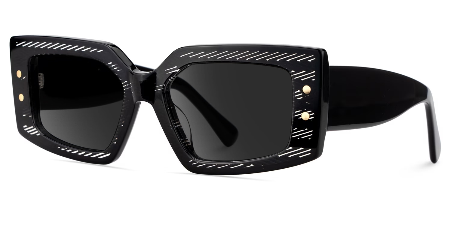 Jonas Rectangle Black Sunglasses2