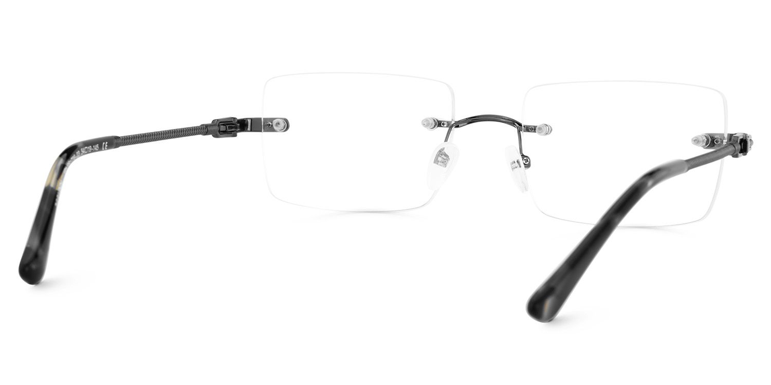 Gray Rimless Eyeglasses Frames With Adjustable Nose Pads5