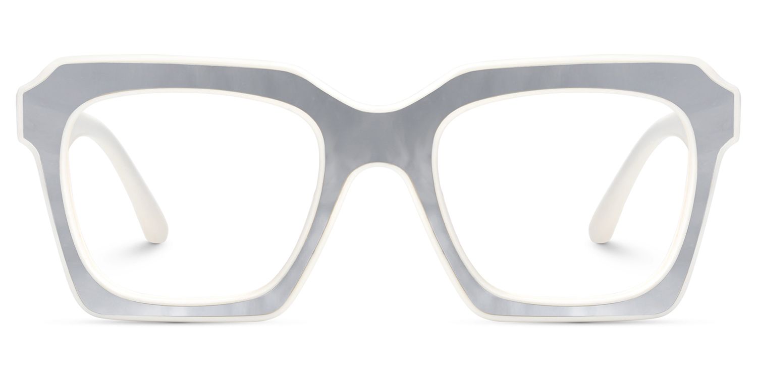 Square Prescription Glasses With Silver Leather For Women1