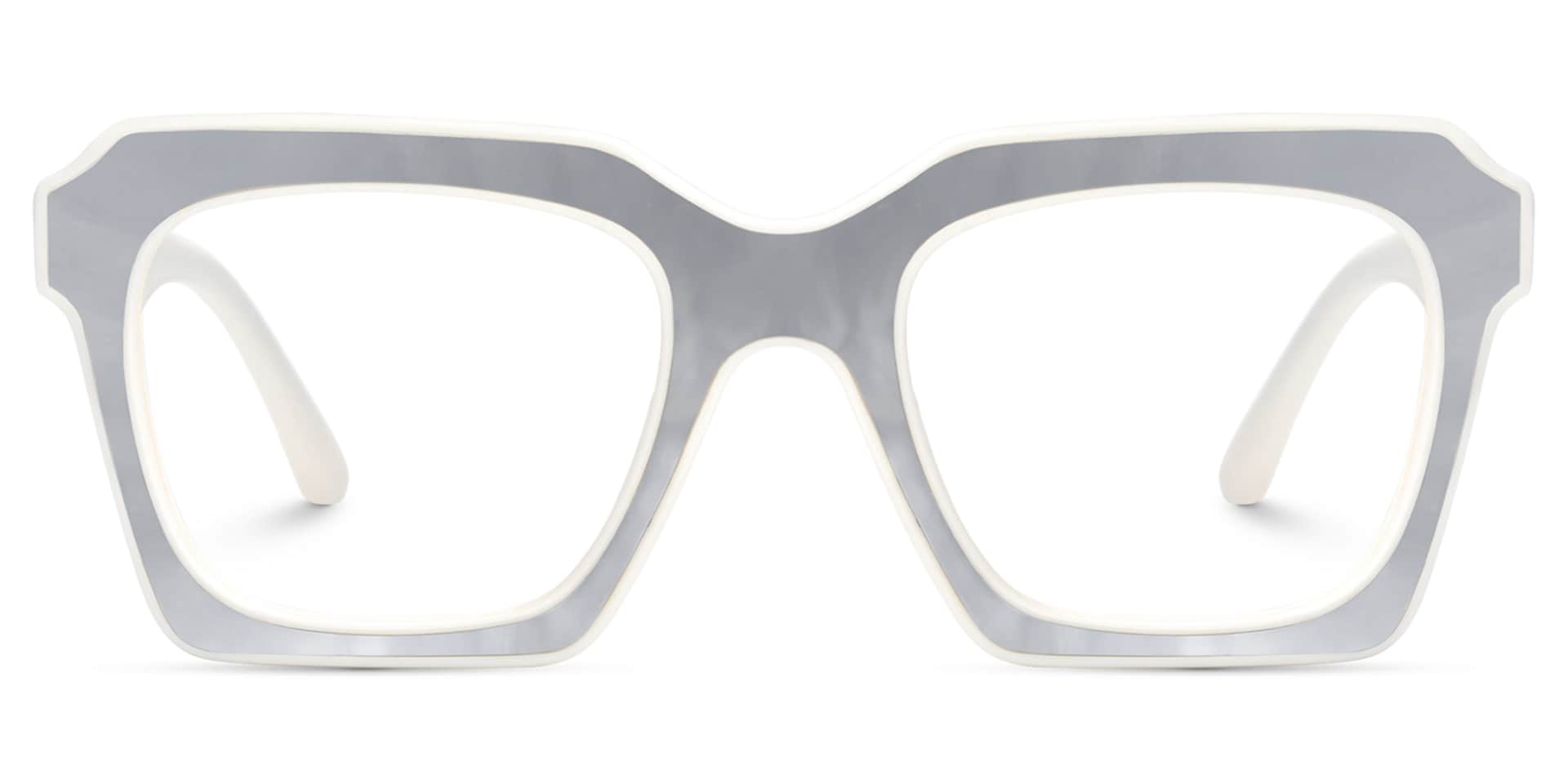 Square Prescription Glasses With Silver Leather For Women1