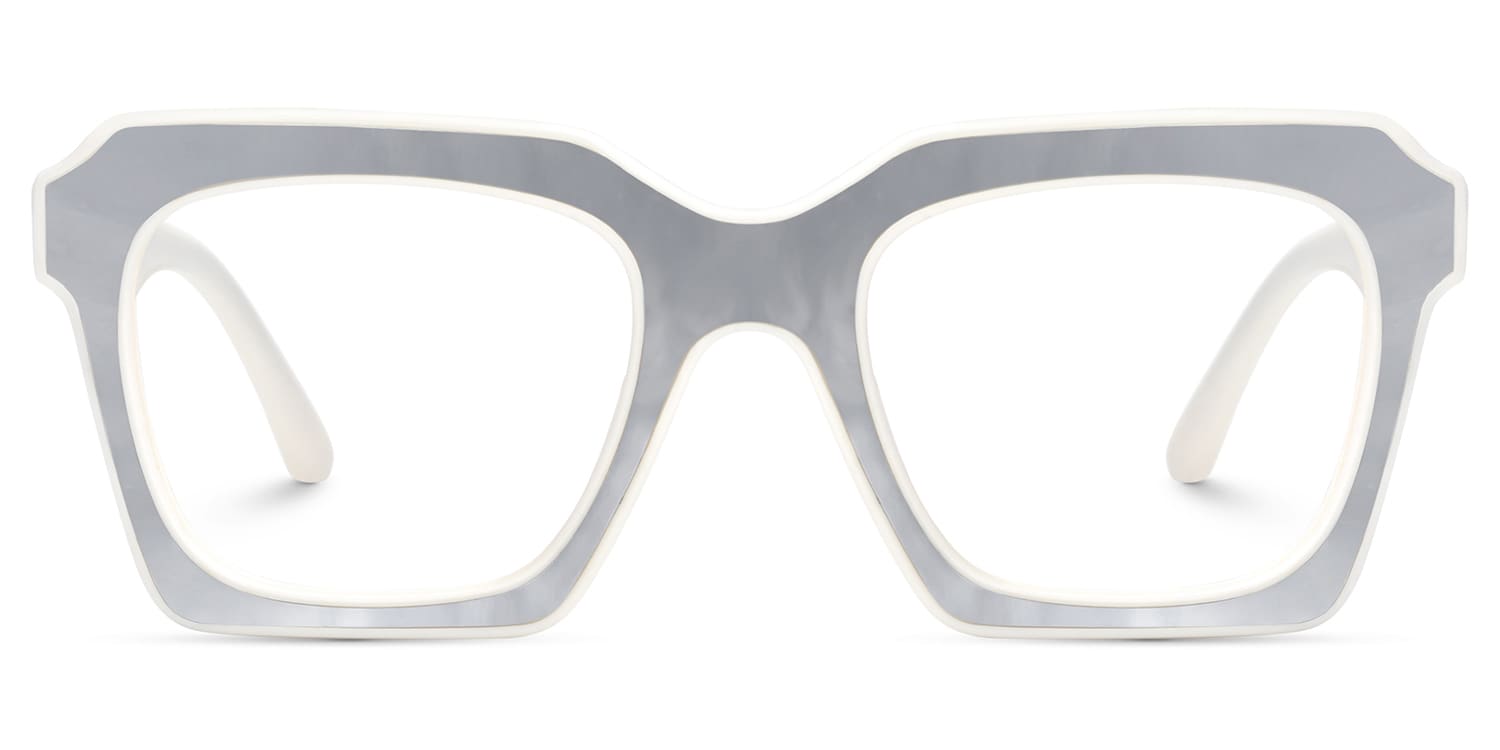 Square Prescription Glasses With Silver Leather For Women1