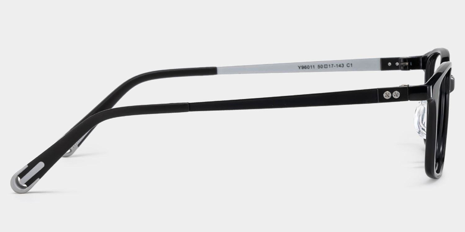 Finne Rectangle Black Frame Eyeglasses for Teens4