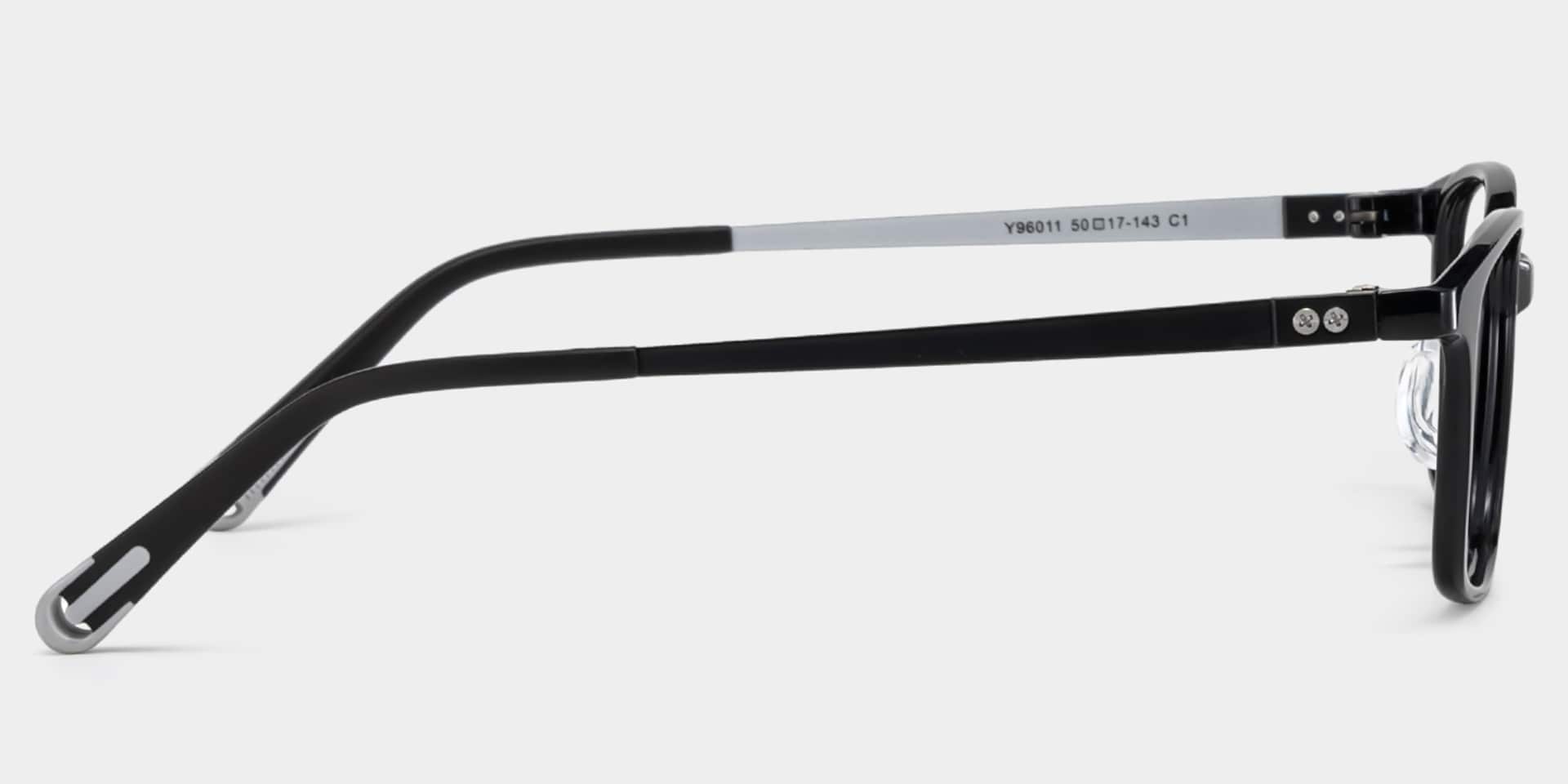 Finne Rectangle Black Frame Eyeglasses for Teens4