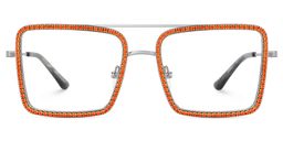 Diva Orange Square Glasses0