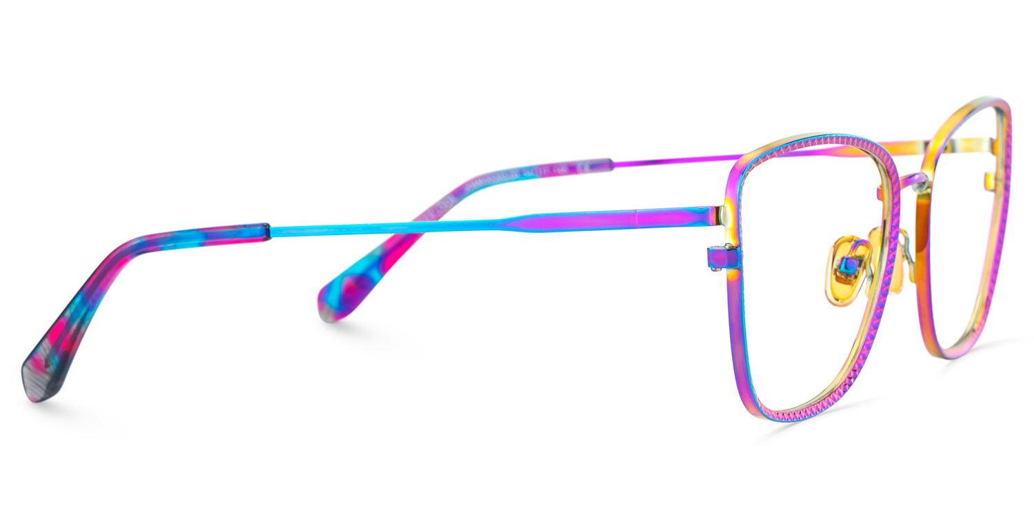 Ronan Eyeglasses in Rectangle Iridescent Frame | Zeelool3