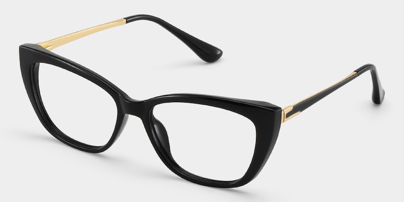 Harlow Black Frame Glasses with Rectangle Frame Online | ZEELOOL2