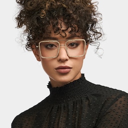 Diva Square Gold Glasses0