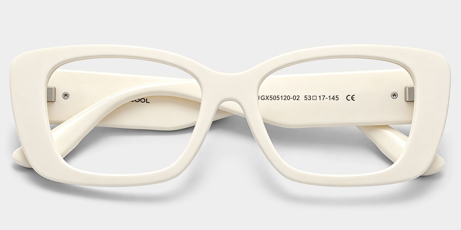Hannah White Rectangle Frame Eyeglasses | ZEELOOL