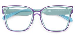 Dacarine Square Purple Blue Glasses2