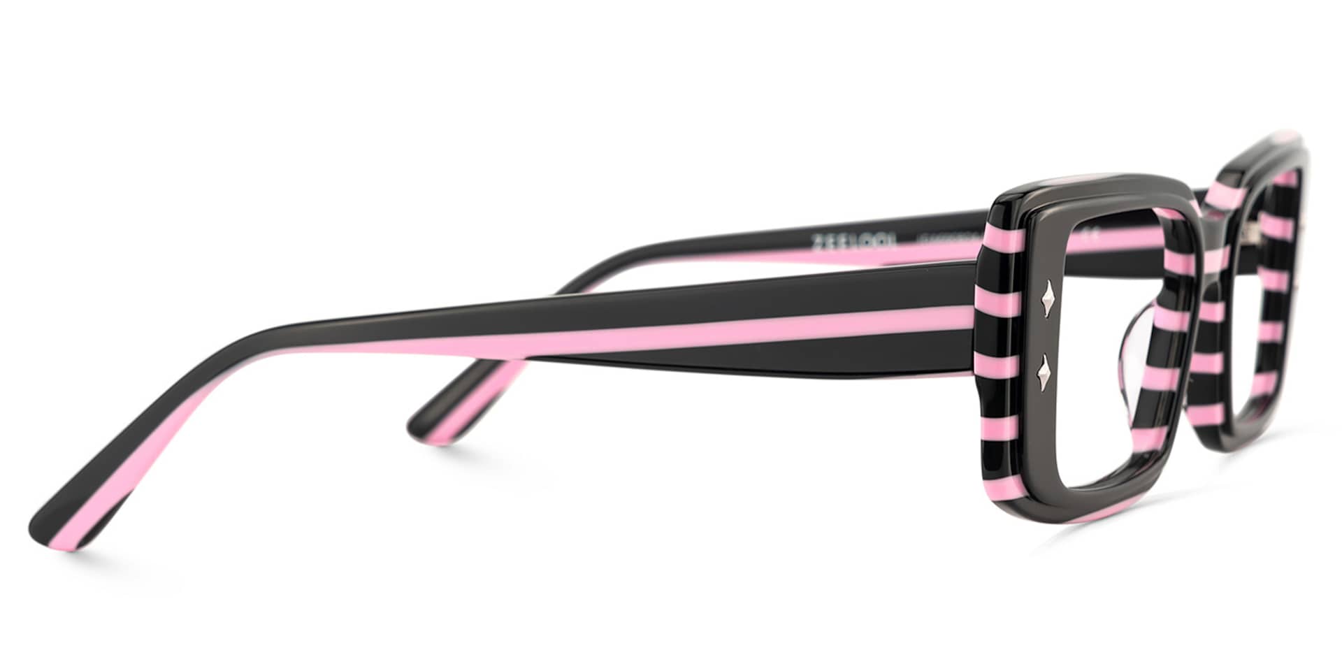 Women's Rectangle Eyeglasses Frames With Black and Pink Color4