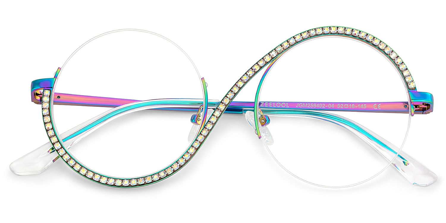 Women's Half Frame Glasses With Diamonds2
