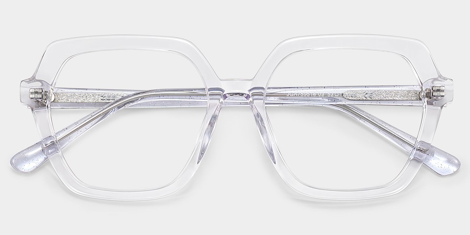 Devon Geometric Clear Hexagon Glasses for Women | ZEELOOL2