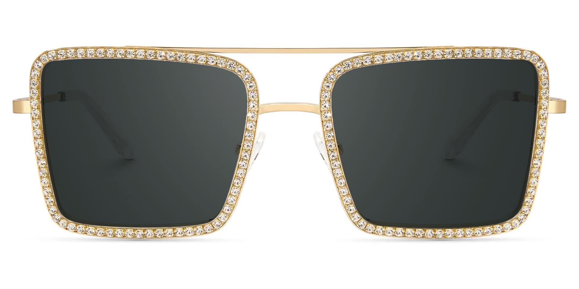 Diva Frame Glasses, Gold Glitter Sparkle Square Sunglasses0