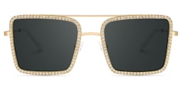 Diva Square Gold Glasses0
