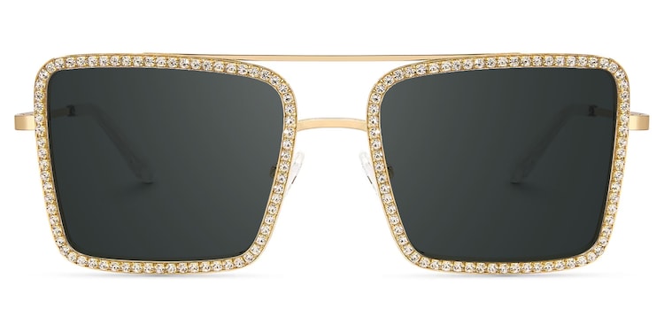 Diva Square Gold Glasses