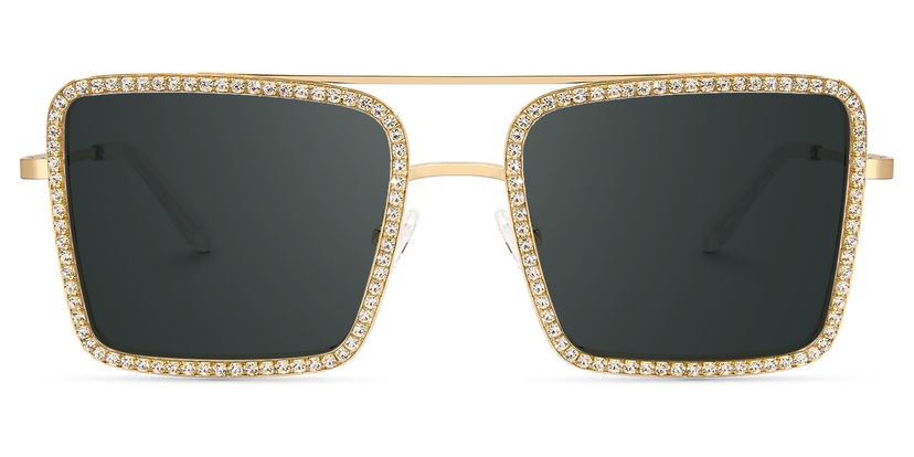 Diva Gold Square Sunglasses
