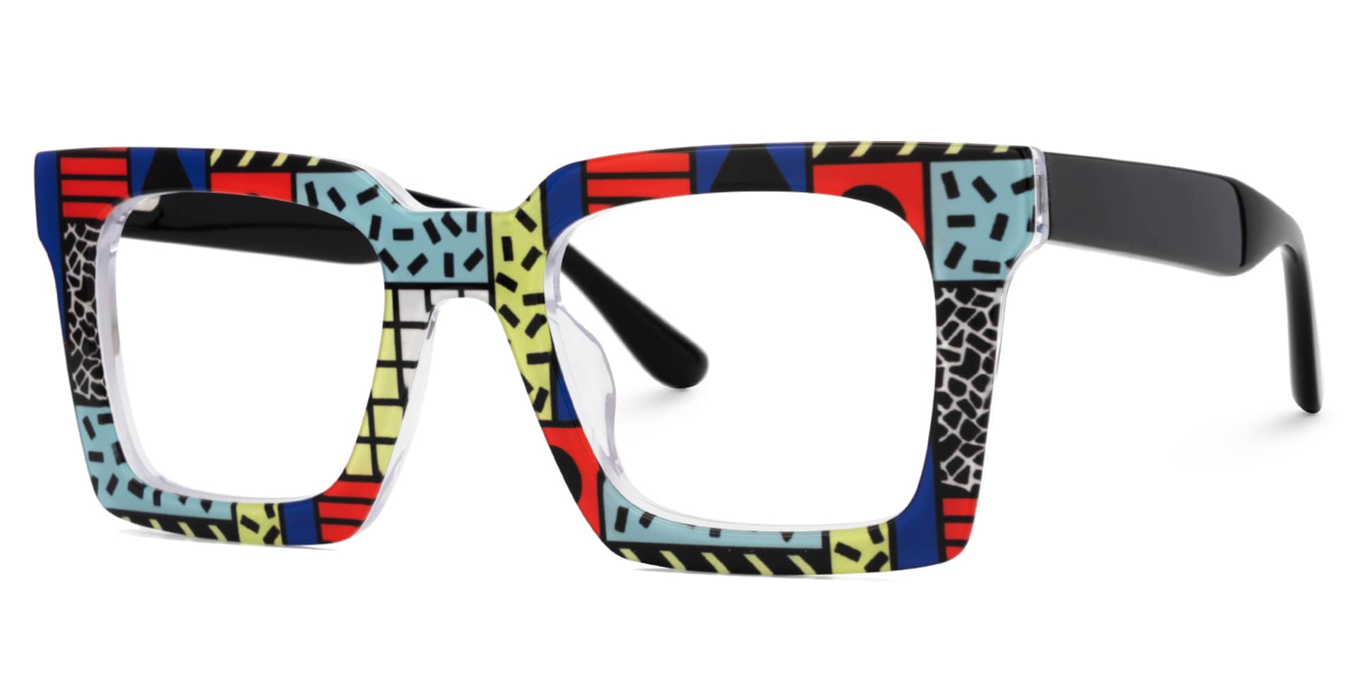 Kevin Multicolor Memphis Glasses with Square Frame1