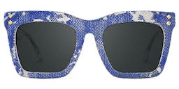 Porsha Square Dark Blue Glasses0