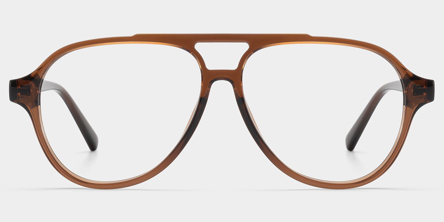 Drew Brown and Orange Aviator Glasses for Women | ZEELOOL1