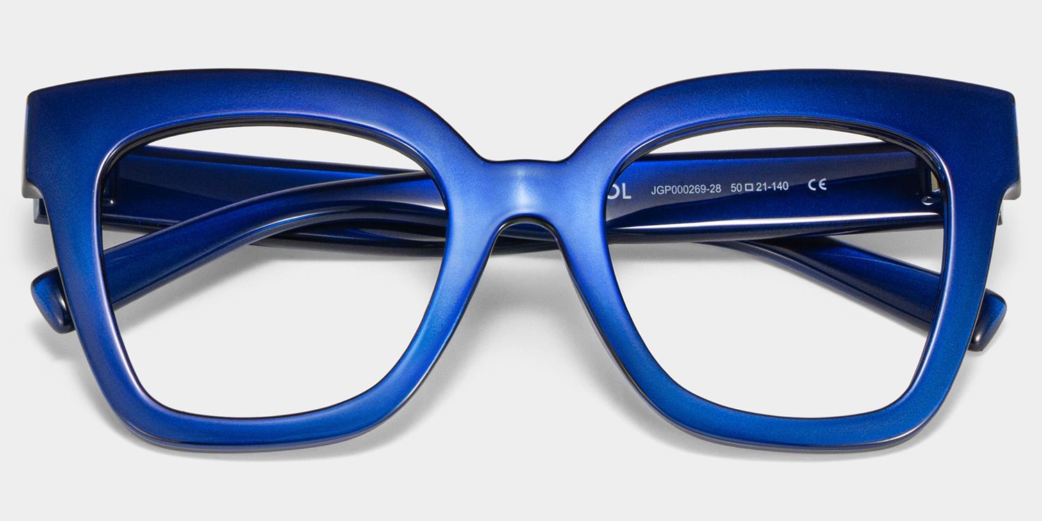 Malcolm Large Square Nerdy Glasses with Blue Color2