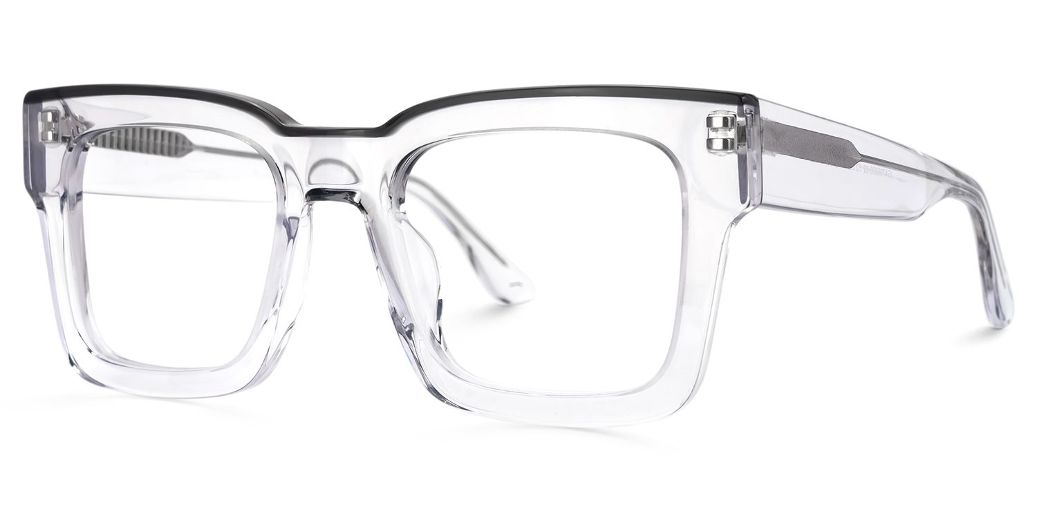Vorse Square Clear Clear Spectacle Frames for Men | Zeelool1