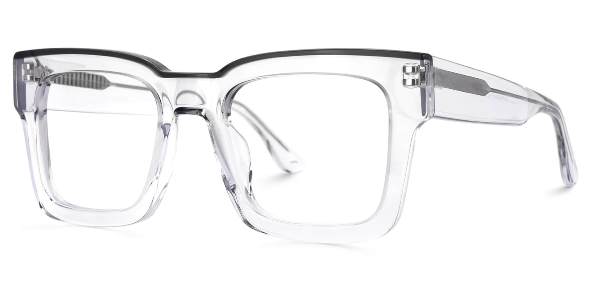 Vorse Square Crystal Clear Spectacle Frames for Men | Zeelool1