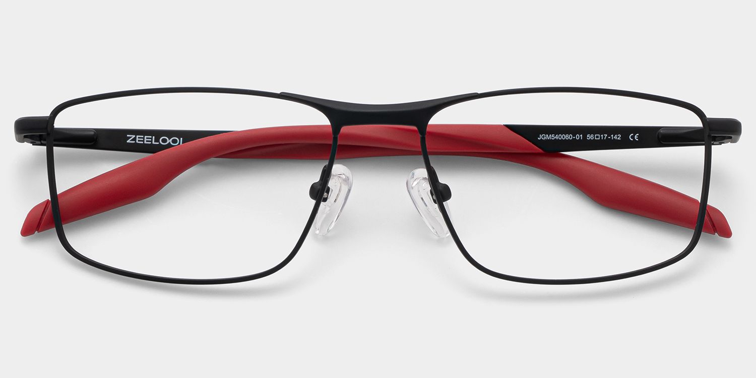 Scout Rectangle Black Frame Glasses for Men | ZEELOOL