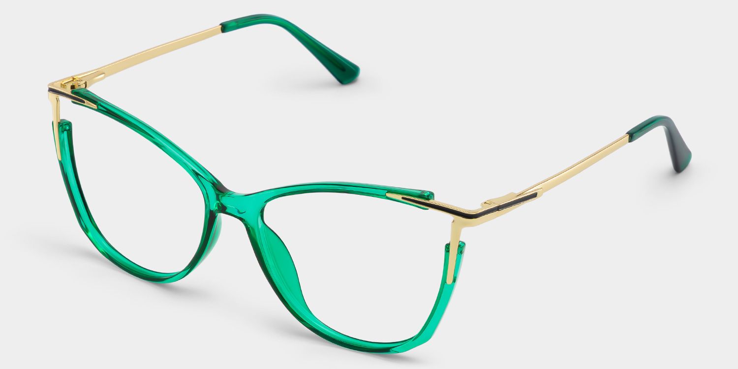 Cateye Yomary Green Eyeglasses and Glasses Frames Deals2