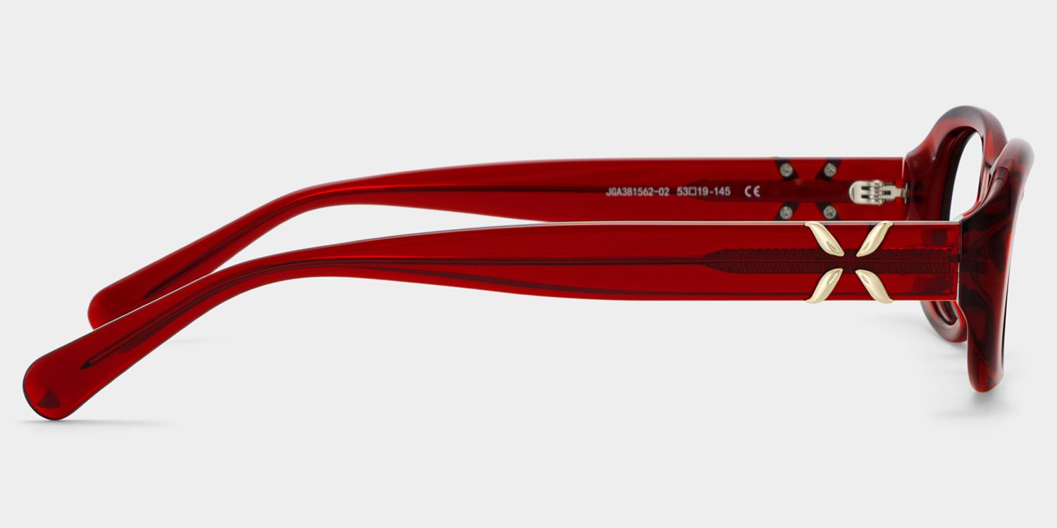 Catherine Red Oval Frame Glasses Online Sale | ZEELOOL4