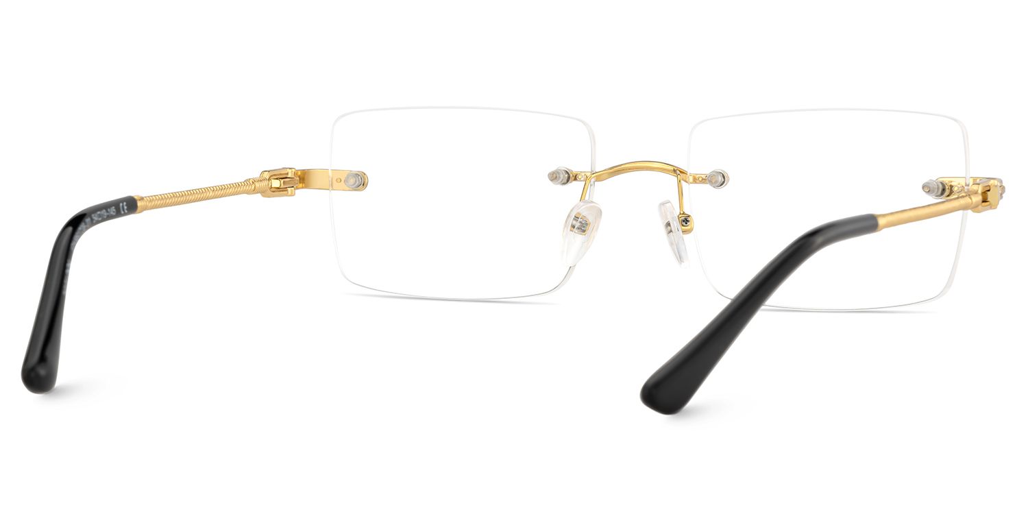 Gold Rimless Eyeglasses Frames With Adjustable Nose Pads5