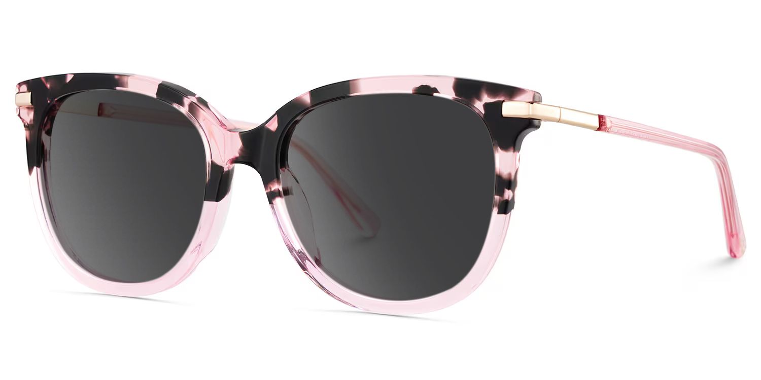 Mailyn Pink Tortoise Round Polarized Sunglasses for Driving | ZEELOOL