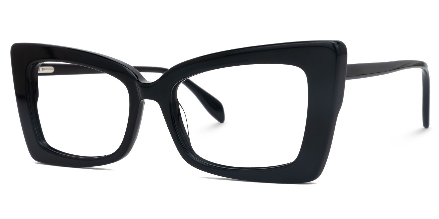 Rectangle Delcour Black Glasses deals -Zeelool Glasses1