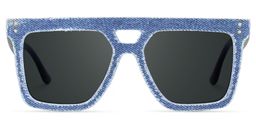 Rubin Square Denim Blue Glasses0
