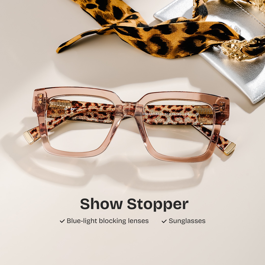 硝子ピストル置物CristalleriesedeChampagne Caius Champagne Frame Glasses with Square Frame Online | ZEELOOL