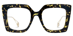 Qatar Square Tortoise-Gold Glasses0