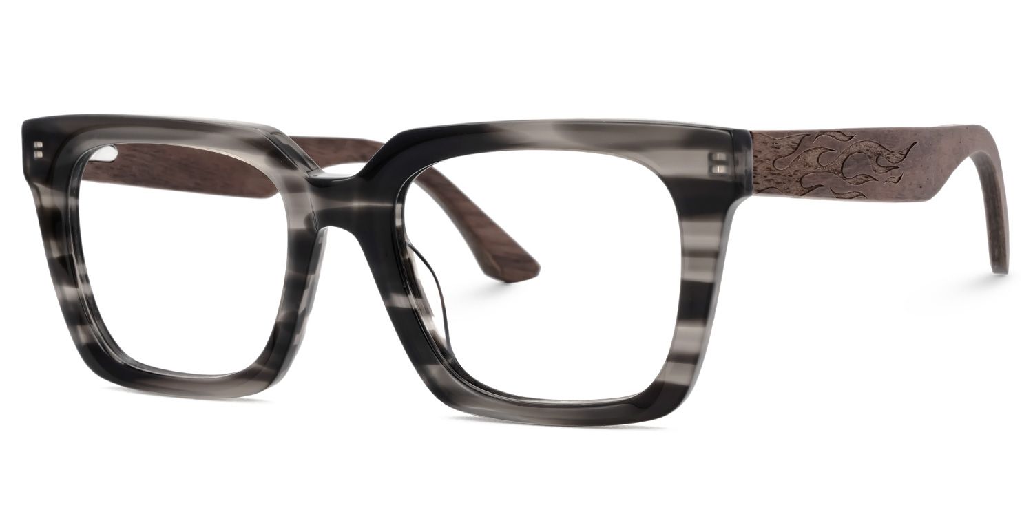 Cabdi Two-Tone Eyeglasses with Square Shape | Zeelool1