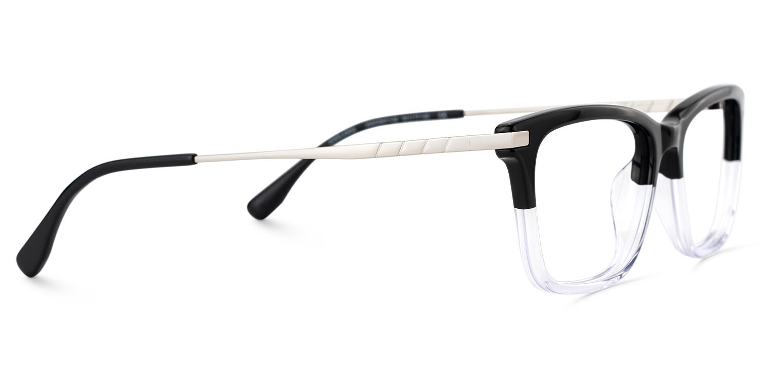 Zane Rectangle Black-crystle Color Frame Glasses for Men | Zeelool4