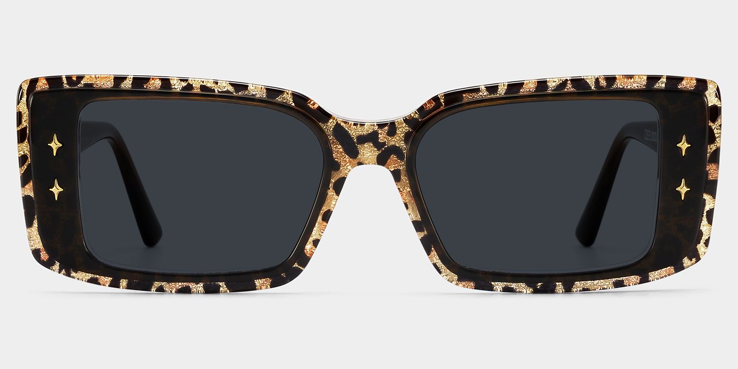 Gleam Rectangle Leopard Frame Sunglasses Online Sale | ZEELOOL0