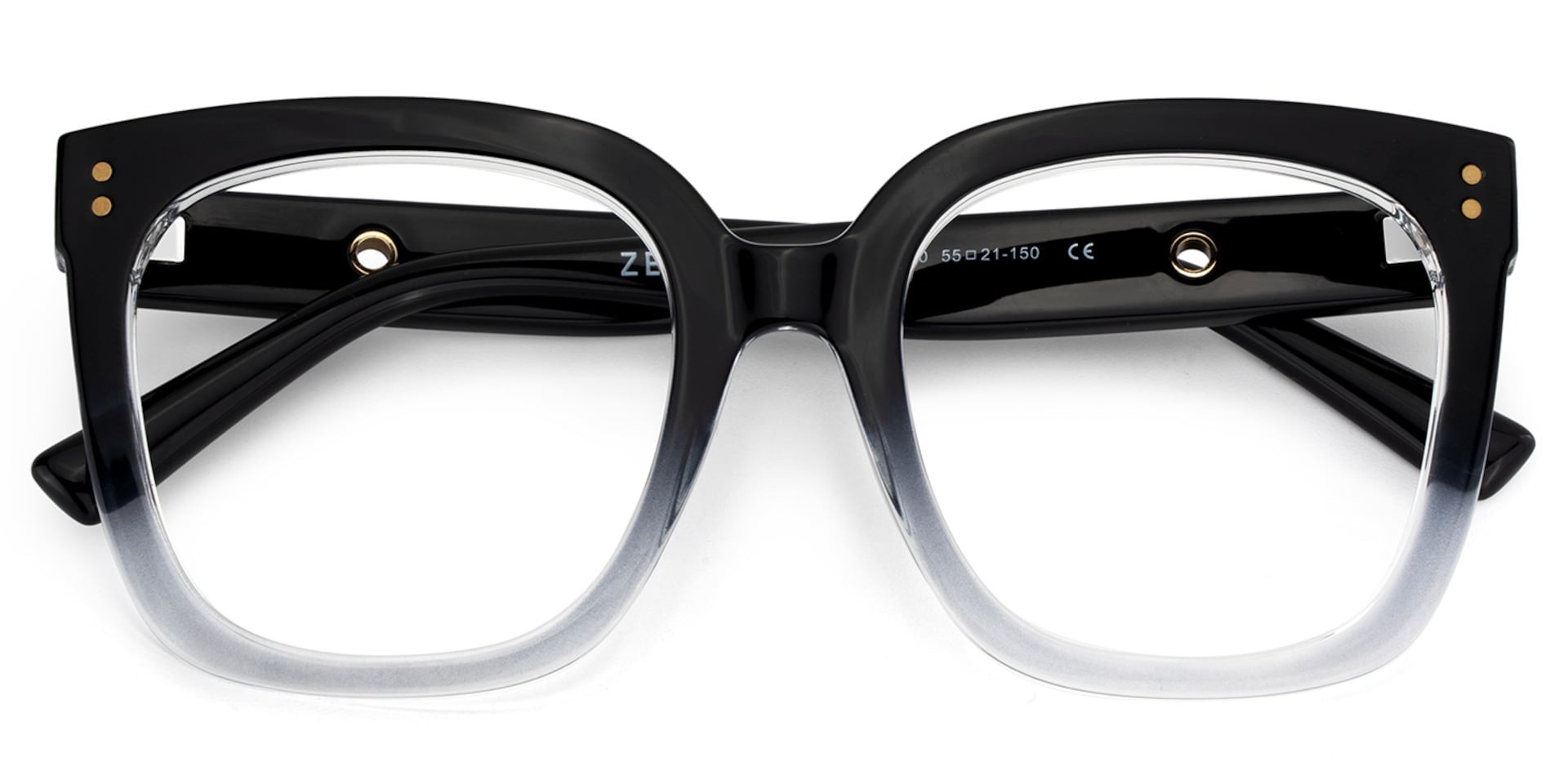 TR90 Ebony Eyeglasses, Ebony Square Glasses -Zeelool Glasses2