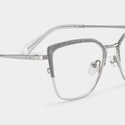 Javier Rectangle Silver Glasses4