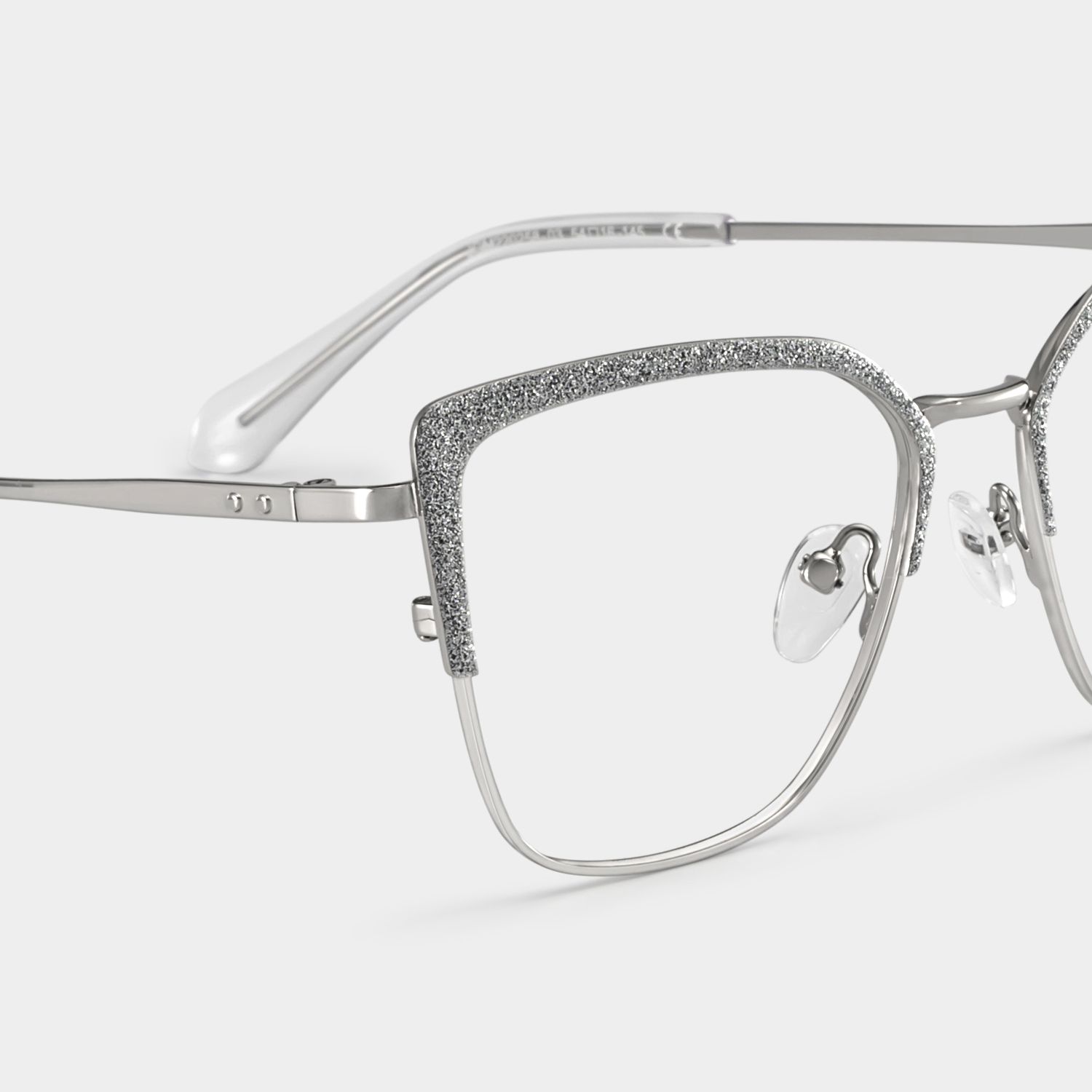 Javier silver rectangle glasses Online | ZEELOOL4
